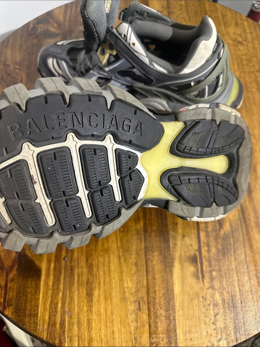 Balenciaga Men’s Gray Black Sneakers with Yellow Accents - Picture 10 of 11
